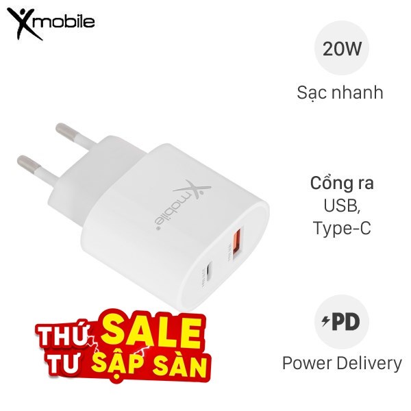 Sạc nhanh 2 cổng Xmobile DC02