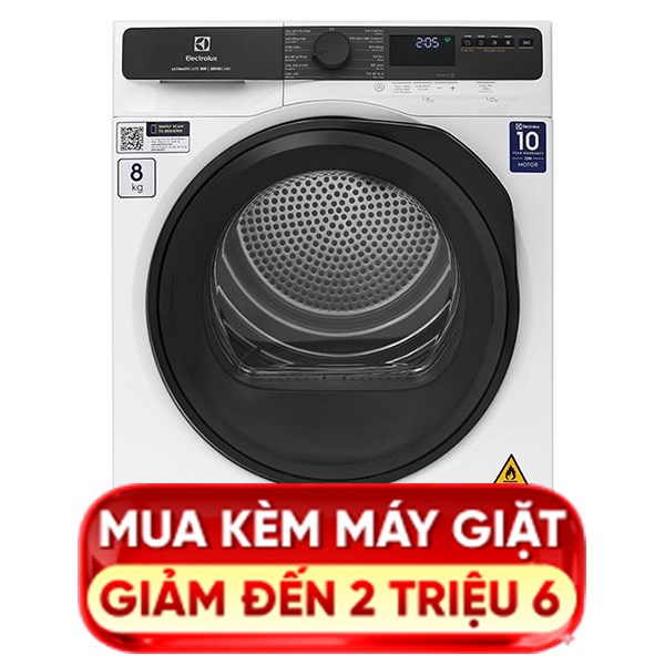 Máy sấy bơm nhiệt Electrolux 8 Kg EDH803J5WC