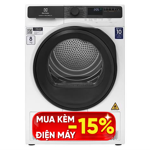 Máy sấy bơm nhiệt Electrolux 8 Kg EDH803J5WC
