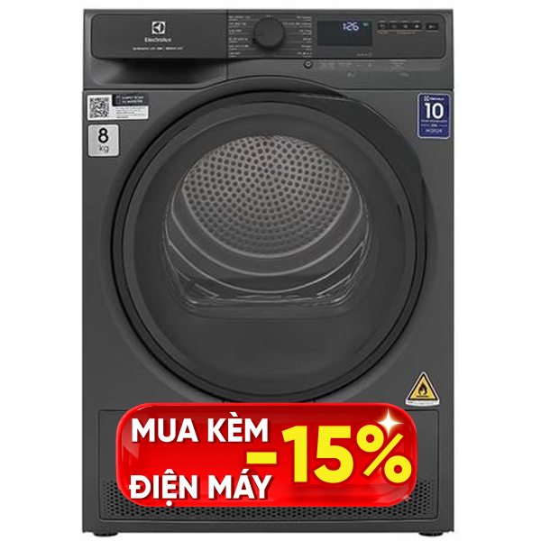Máy sấy bơm nhiệt Electrolux 8 Kg EDH803J5SC