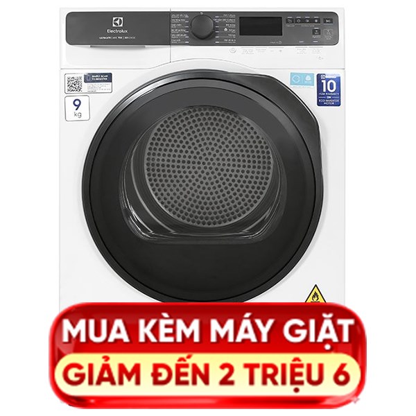 Máy sấy bơm nhiệt Electrolux 9 Kg EDH903R7WC