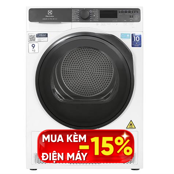 Máy sấy bơm nhiệt Electrolux 9 Kg EDH903R7WC