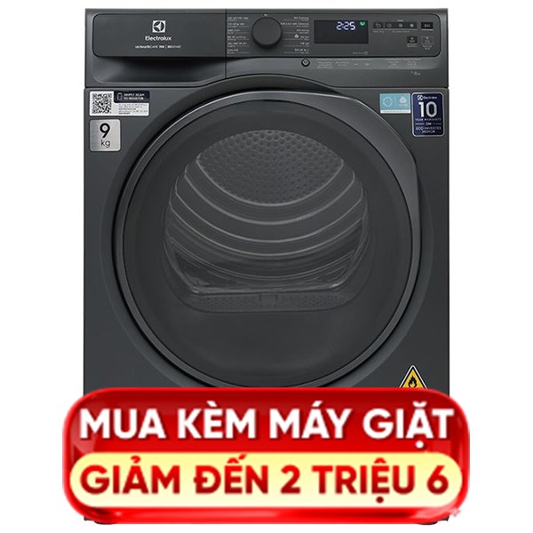 Máy sấy bơm nhiệt Electrolux 9 Kg EDH903R7SC