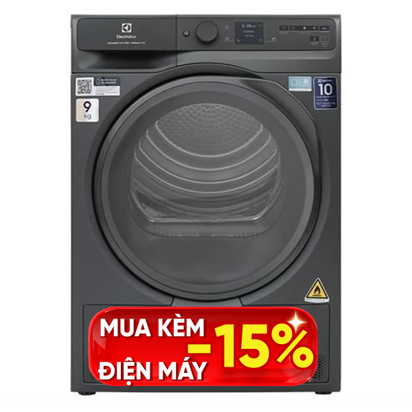 Máy sấy bơm nhiệt Electrolux 9 Kg EDH902R9SC