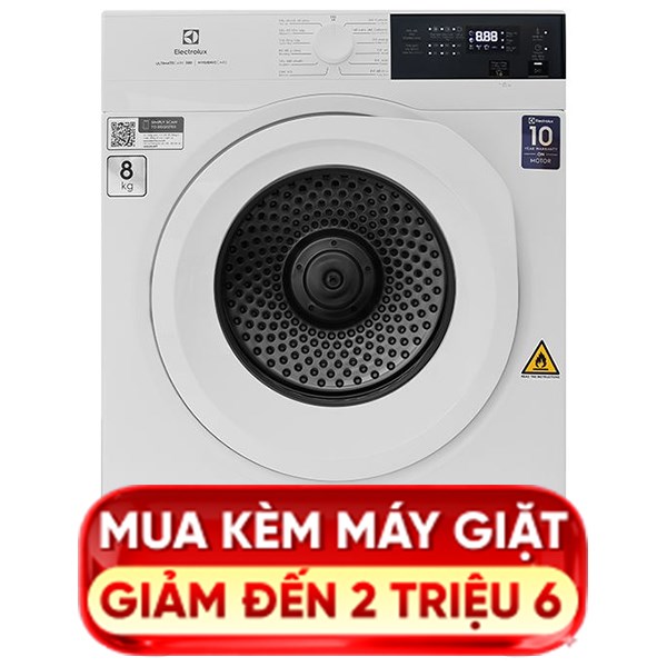 Máy sấy thông hơi Electrolux UltimateCare 8 kg EDV804H3WC