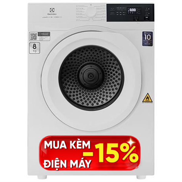 Máy sấy thông hơi Electrolux 8 Kg EDV804H3WC