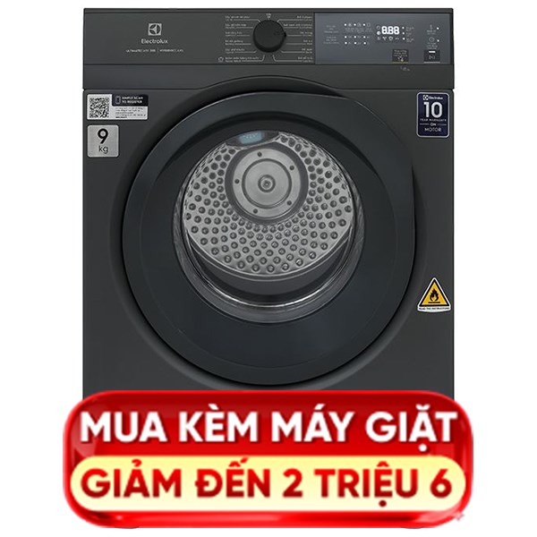 Máy sấy thông hơi Electrolux 9 Kg EDS904N3SC