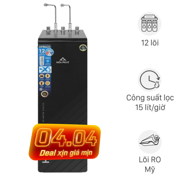 Máy lọc nước RO nóng nguội lạnh Hydrogen Hòa Phát HPN639