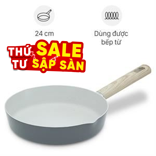 Chảo nhôm chống dính vân đá đáy từ Delites RLJ-3024