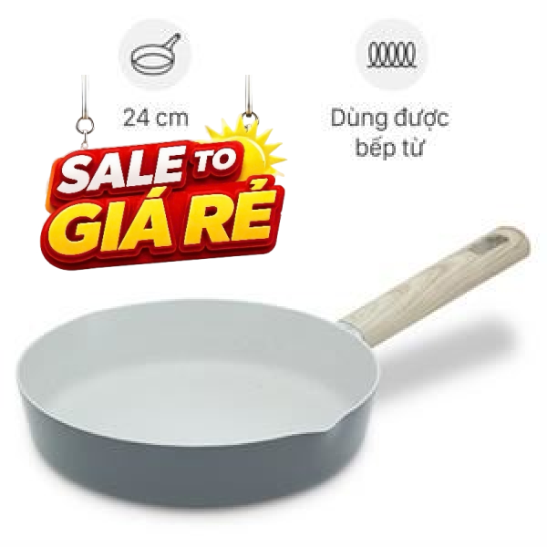 Chảo nhôm chống dính vân đá đáy từ Delites RLJ-3024