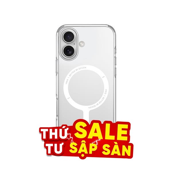 Ốp lưng MagSafe iPhone 16 Plus Nhựa cứng viền dẻo UNIQ MAGCLICK CHARGING CLARIO (ECO)