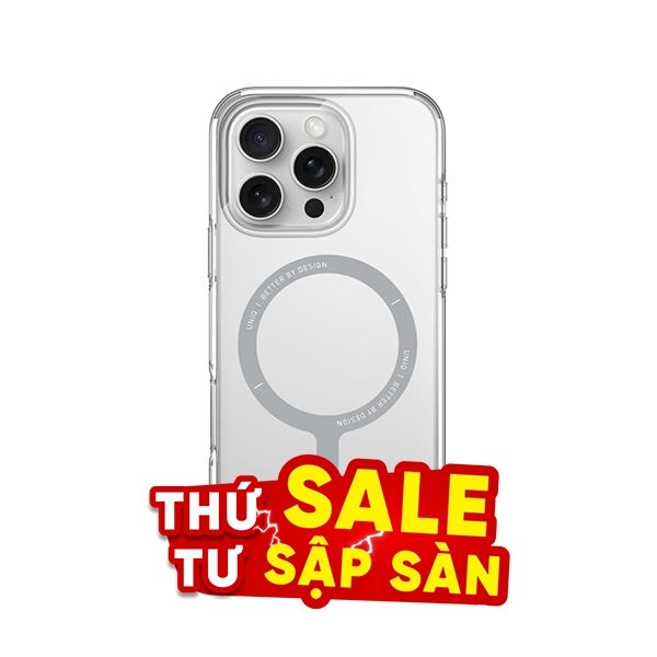 Ốp lưng MagSafe iPhone 16 Pro Max Nhựa cứng viền dẻo UNIQ MAGCLICK CHARGING CLARIO (ECO)