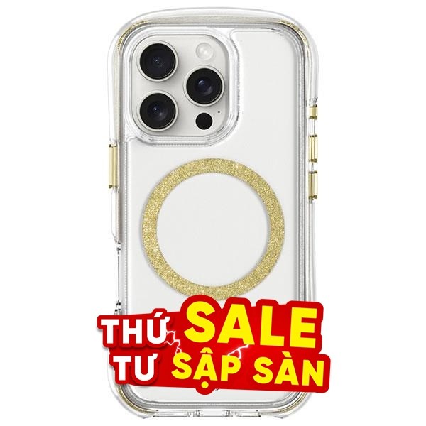Ốp lưng MagSafe iPhone 16 Pro Max Nhựa cứng viền dẻo LAUT Aero Sparkle