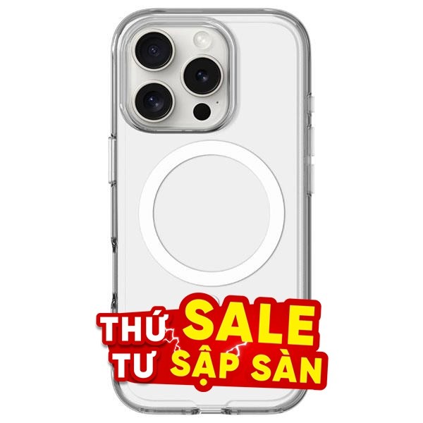 Ốp lưng MagSafe iPhone 16 Pro Max Nhựa cứng viền dẻo LAUT Crystal-M