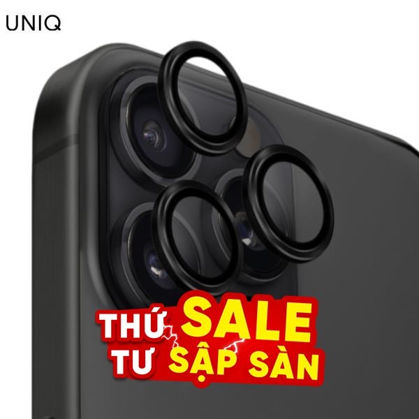 Miếng dán camera iPhone 16 Pro/16 Pro Max OPTIX ALUMINIUM UNIQ