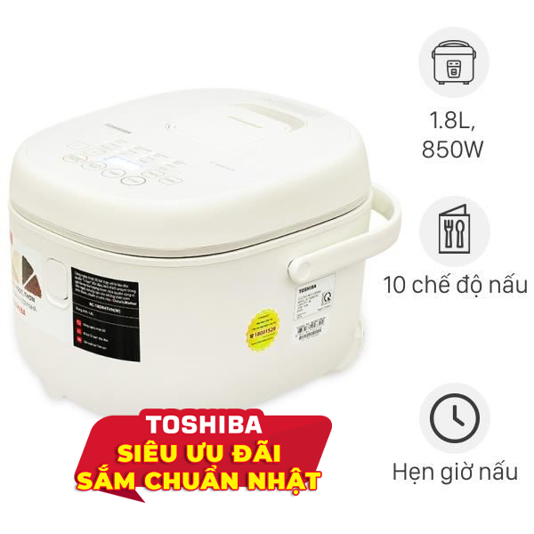 Nồi cơm điện tử Toshiba 1.8 lít RC-18DR4TVN(W)