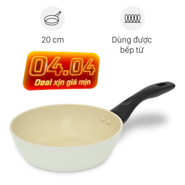 Chảo nhôm sâu chống dính vân đá đáy từ Green Cook GCP246-20IH