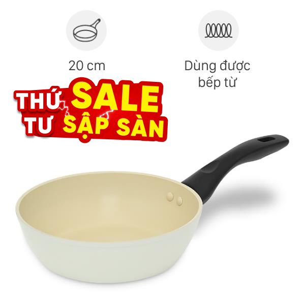 Chảo nhôm sâu chống dính vân đá đáy từ Green Cook GCP246-20IH