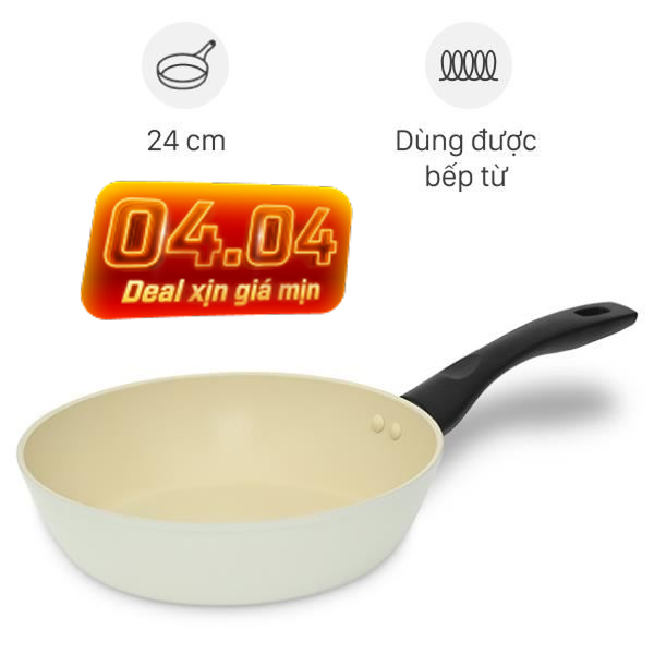 Chảo nhôm sâu chống dính vân đá đáy từ Green Cook GCP246-24IH
