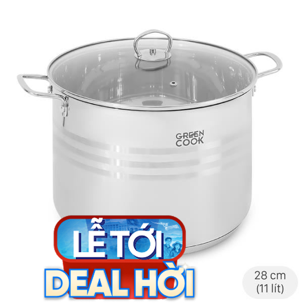 Nồi luộc gà inox 5 đáy Green Cook GCS243-28IH