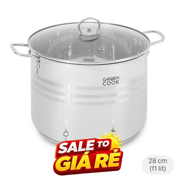 Nồi luộc gà inox 5 đáy Green Cook GCS243-28IH