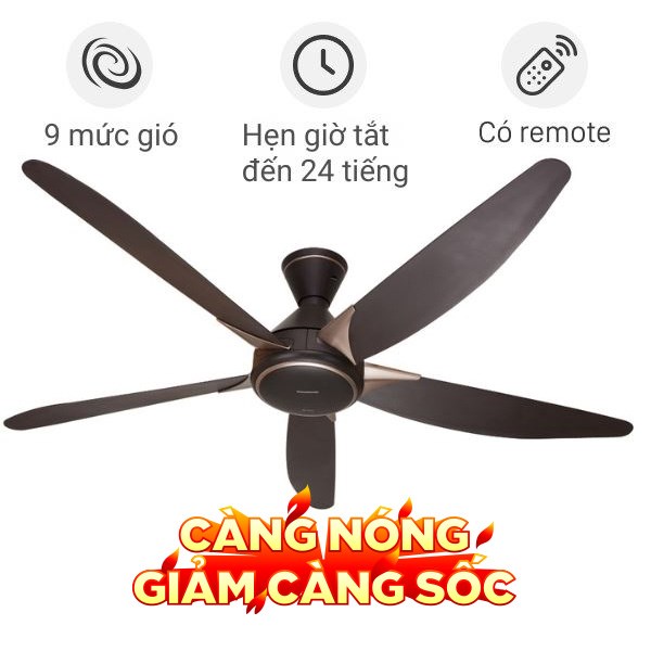 Quạt trần Panasonic 5 cánh F-60GDS-B 40W