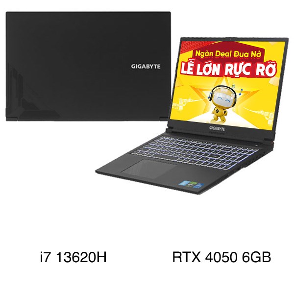 Laptop GIGABYTE Gaming G5 MF5 RC555 - 9RC55MF5FJIINIVN000 (i7 13620H, 16GB, 512GB, RTX 4050 6GB, Full HD 144Hz, Win11)