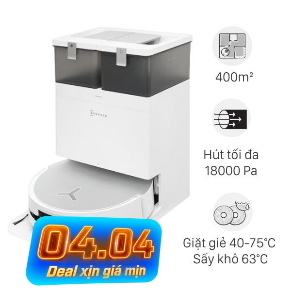 Robot hút bụi lau nhà Ecovacs X8 PRO OMNI - Trắng