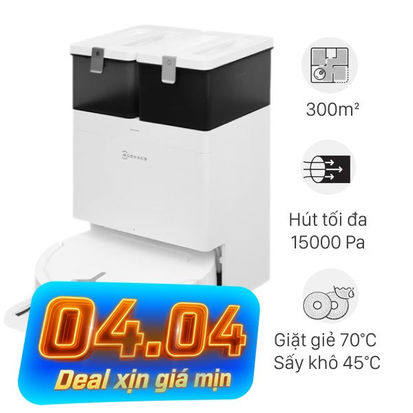 Robot hút bụi lau nhà Ecovacs Deebot T50 Pro OMNI - Trắng