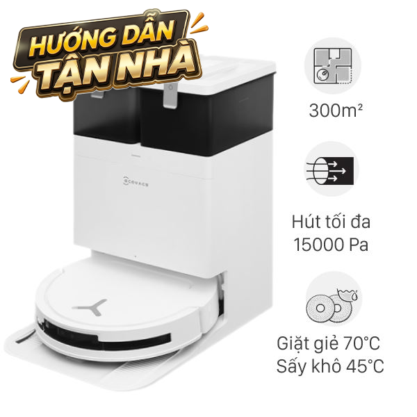 Robot hút bụi lau nhà Ecovacs Deebot T50 Pro OMNI - Trắng