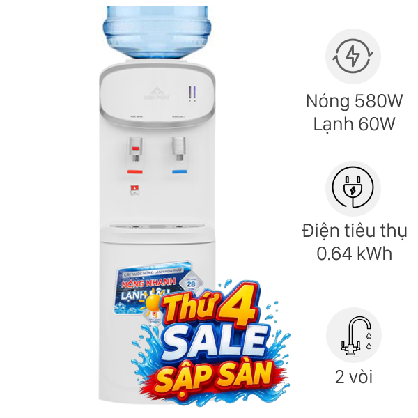 Cây nước nóng lạnh Hòa Phát HTL236 640W