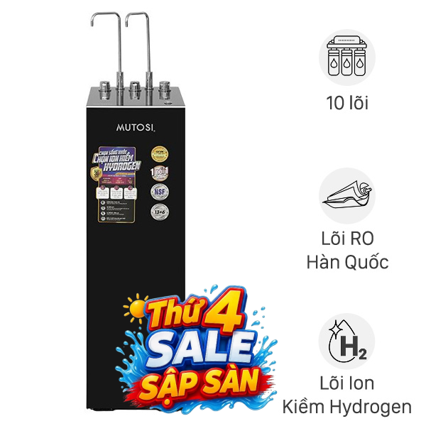 Máy lọc nước RO nóng nguội lạnh Hydrogen ion kiềm Mutosi MP-S129H