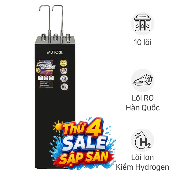 Máy lọc nước RO nóng nguội lạnh Hydrogen ion kiềm Mutosi MP-S128H