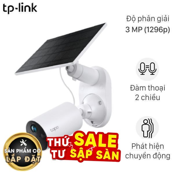 Camera IP Ngoài trời TP-Link Năng Lượng Mặt Trời Tapo C410 Kit