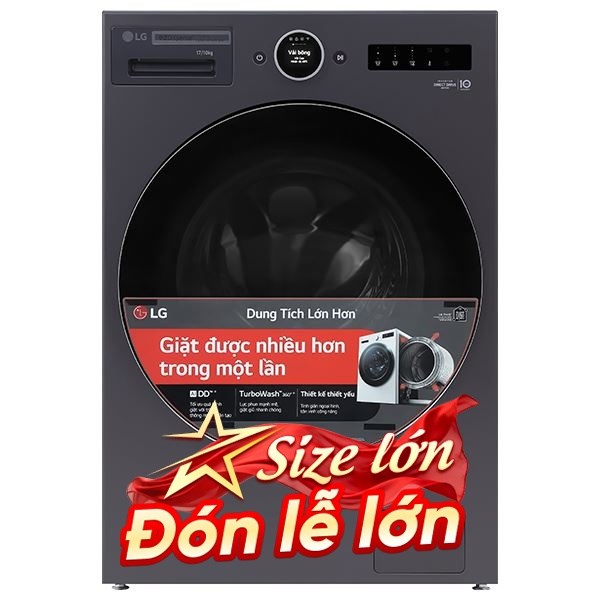 LG Inverter Giặt 17 Kg - Sấy 10 Kg F2517RNTG