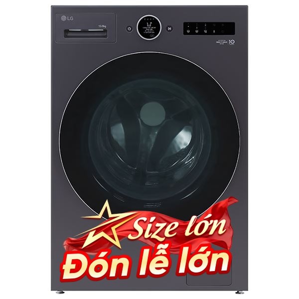 LG Inverter Giặt 15 Kg - Sấy 8 Kg F2515RNTG