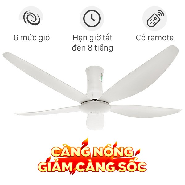 Quạt trần Sunhouse 5 cánh APF7669W 60W