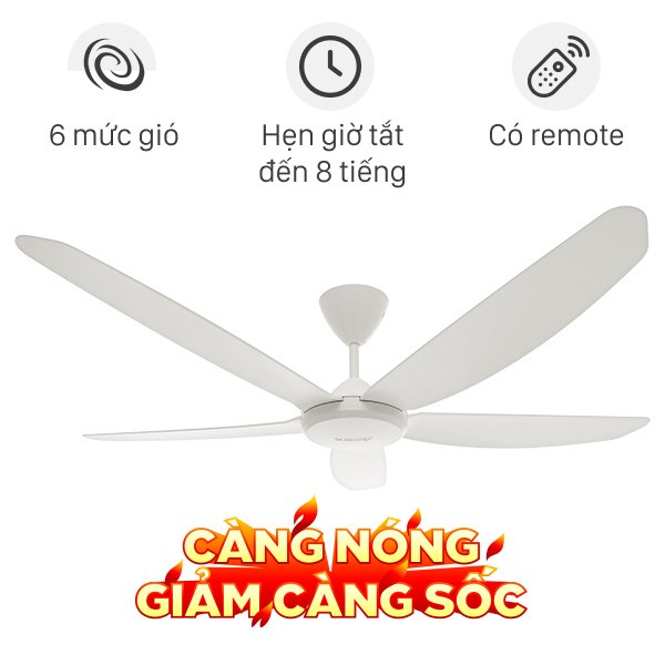 Quạt trần Sunhouse 5 cánh APF7668W 60W