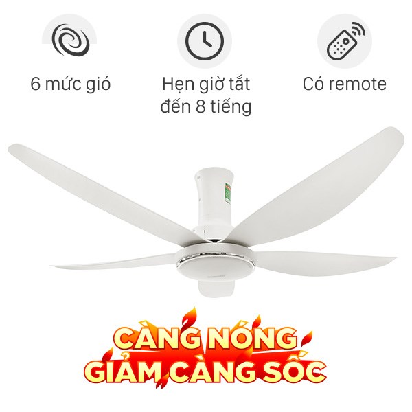 Quạt trần Sunhouse 5 cánh APF7676W 60W