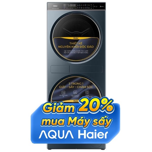 Tháp giặt sấy Haier Inverter Giặt 14 Kg - Sấy 13 Kg HWD140-BD14LCU1L(GN)