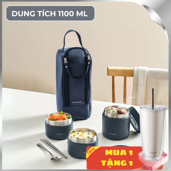 Bộ 3 hộp đựng thực phẩm inox Lock&Lock LHC8052S01