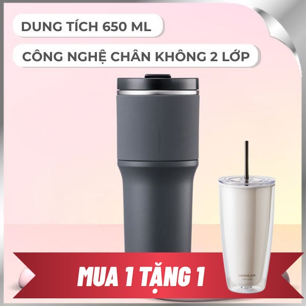 Bình giữ nhiệt nóng lạnh Inox 650 ml Lock&Lock LHC4277SGRY
