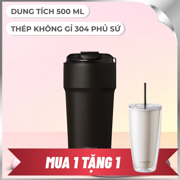 Bình giữ nhiệt nóng lạnh Inox 500 ml Lock&Lock LHC4357BLK