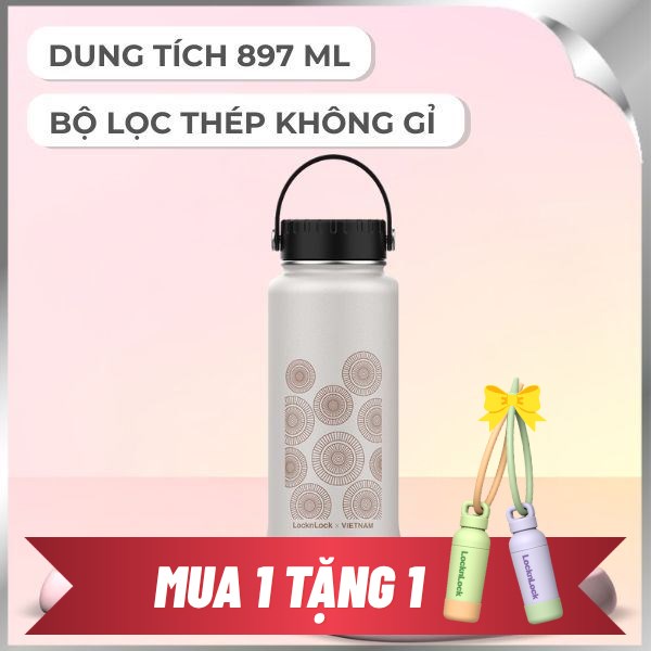 Bình giữ nhiệt nóng lạnh Inox 897 ml Lock&Lock LHC4160BEG