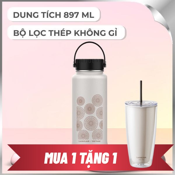 Bình giữ nhiệt nóng lạnh Inox 897 ml Lock&Lock LHC4160BEG