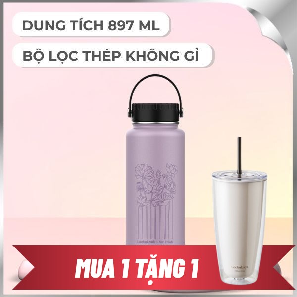 Bình giữ nhiệt nóng lạnh Inox 897 ml Lock&Lock LHC4160VOL