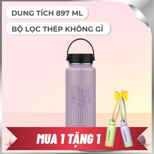 Bình giữ nhiệt nóng lạnh Inox 897 ml Lock&Lock LHC4160VOL