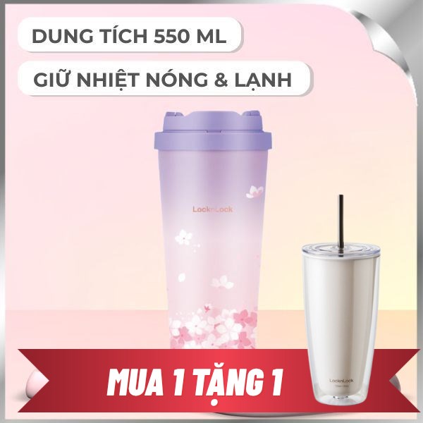 Bình giữ nhiệt nóng lạnh Inox 550 ml Lock&Lock LHC3249VOLPB