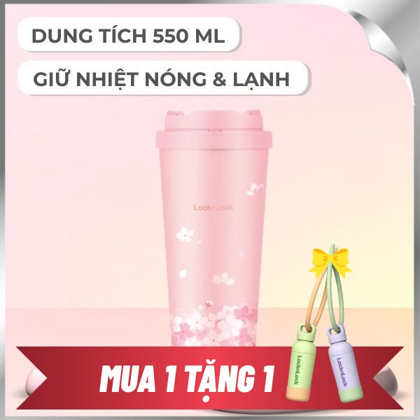 Bình giữ nhiệt nóng lạnh Inox 550 ml Lock&Lock LHC3249PIKPB