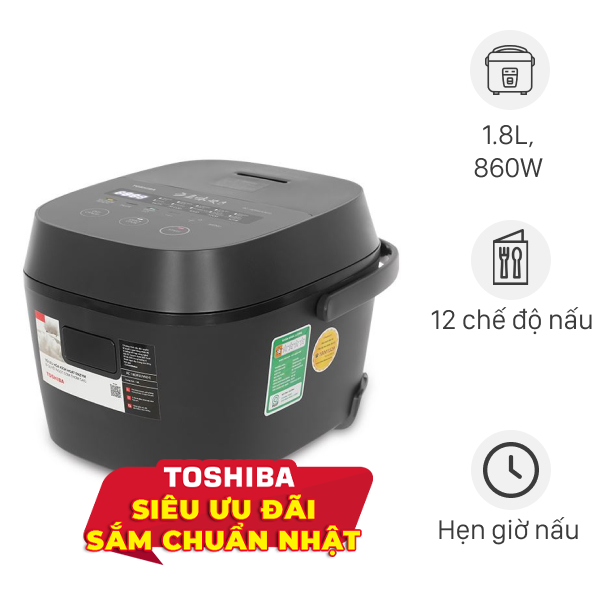 Nồi cơm điện tử Toshiba 1.8 lít RC-18DR5UVN(H)